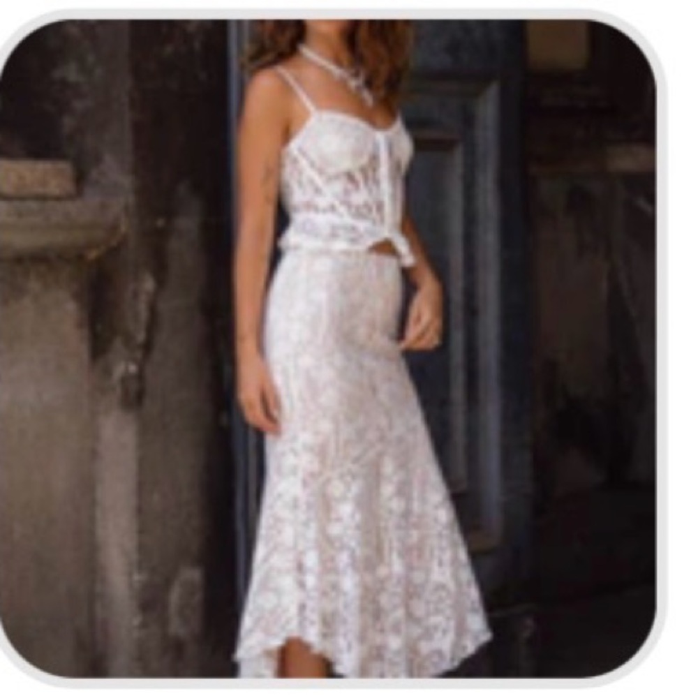 12th Tribe Rosemary White Lace Maxi XS